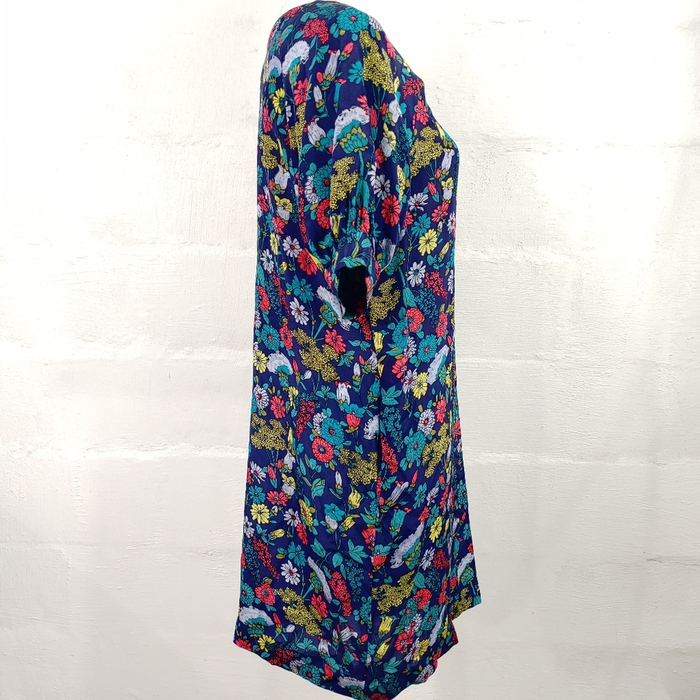 FRENCH CONNECTION FLORAL SILK PULLOVER DRESS (655) - Picture 6 of 15
